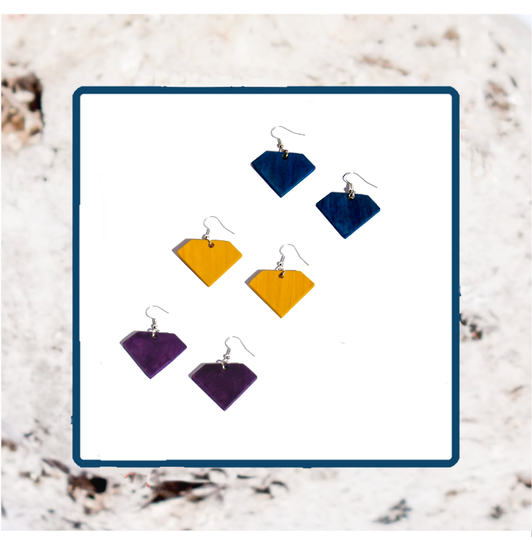 Macrocarpa Diamond Shaped Earrings